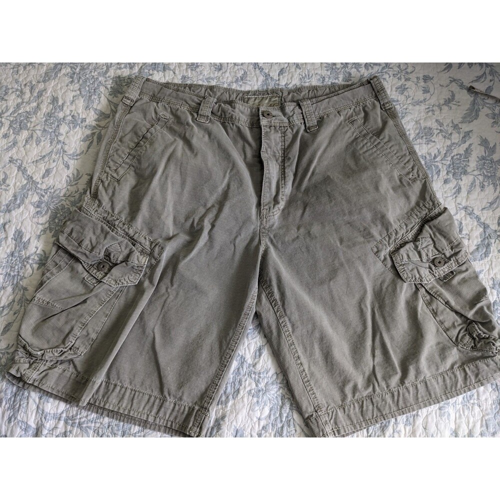 Jet Lag Cargo Shorts Men's 40 Olive Organic Sanforized Utility Pockets Y2K Baggy